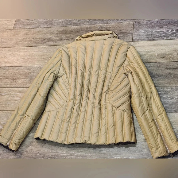 Michael Kors reversible puffer collard beige and brown womens jacket - Picture 7 of 15